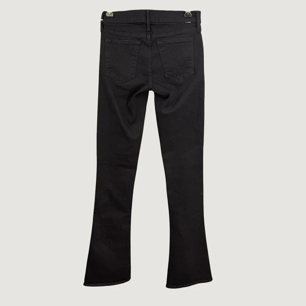 MOTHER‎ The Runaway Flare Jeans Black Stretch Denim 34